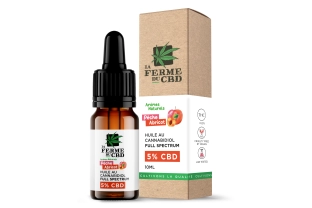 Huile CBD 5% Pêche-Abricot