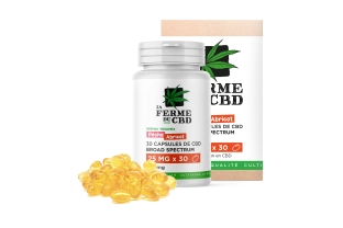 30 gélules CBD 25mg Pêche-Abricot